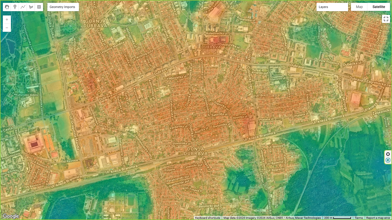 Dubrava — connected and fragmented greenery